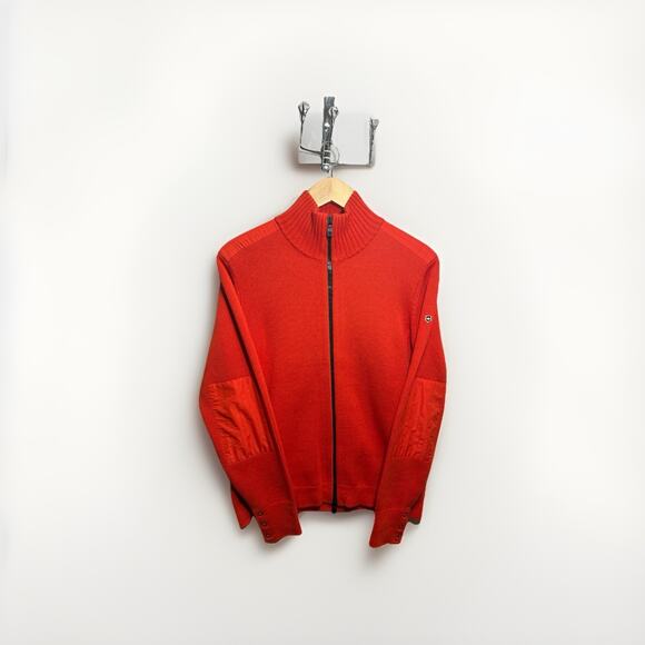 Victorinox Swiss Army Full Zip Sweater Jacket Men’s S Red Cotton Knit Hong Kong - Picture 1 of 10